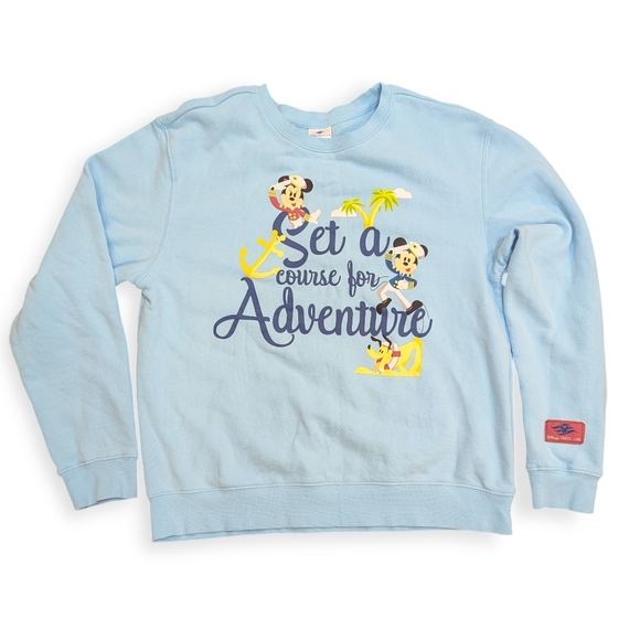 Disney Sweaters - Disney Cruise Line Womens Sweater Blue Medium Captain Mickey Minnie Mouse DCL